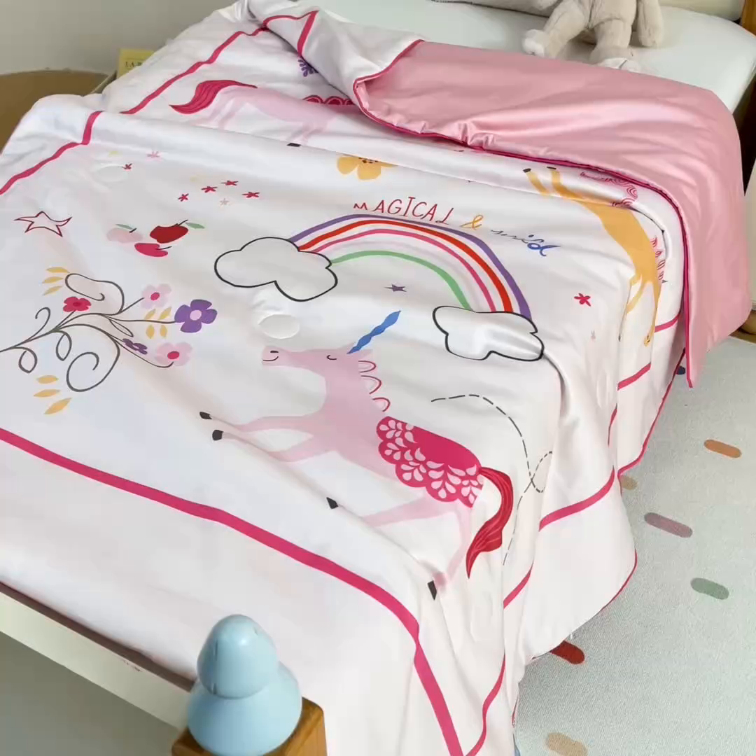 91家纺网 家纺一手货源 找家纺 （总）御棉坊 2026新品A类长绒棉数码印花幼儿园蚕丝夏被儿童夏凉被空调被婴童薄被子