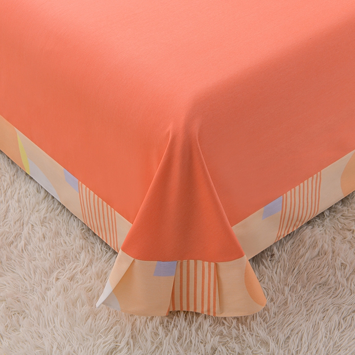 91家纺网 家纺一手货源 找家纺 董成龙 2026新款直播爆款加厚全棉活性磨毛四件套纯棉三件套 如意-橘