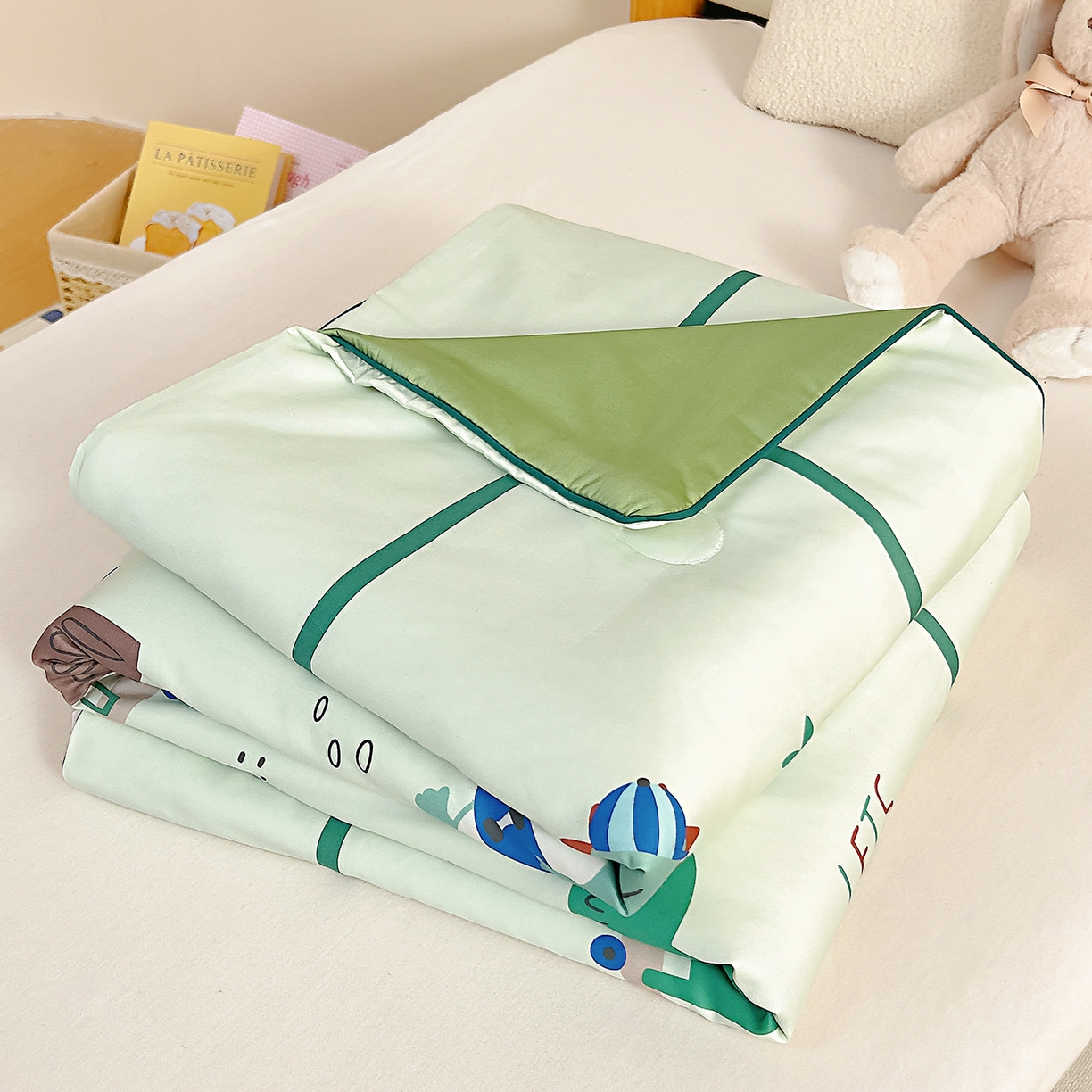 91家纺网 家纺一手货源 找家纺 御棉坊 2026新品A类长绒棉数码印花幼儿园蚕丝夏被儿童夏凉被空调被婴童薄被子 蚕丝-滑板派对