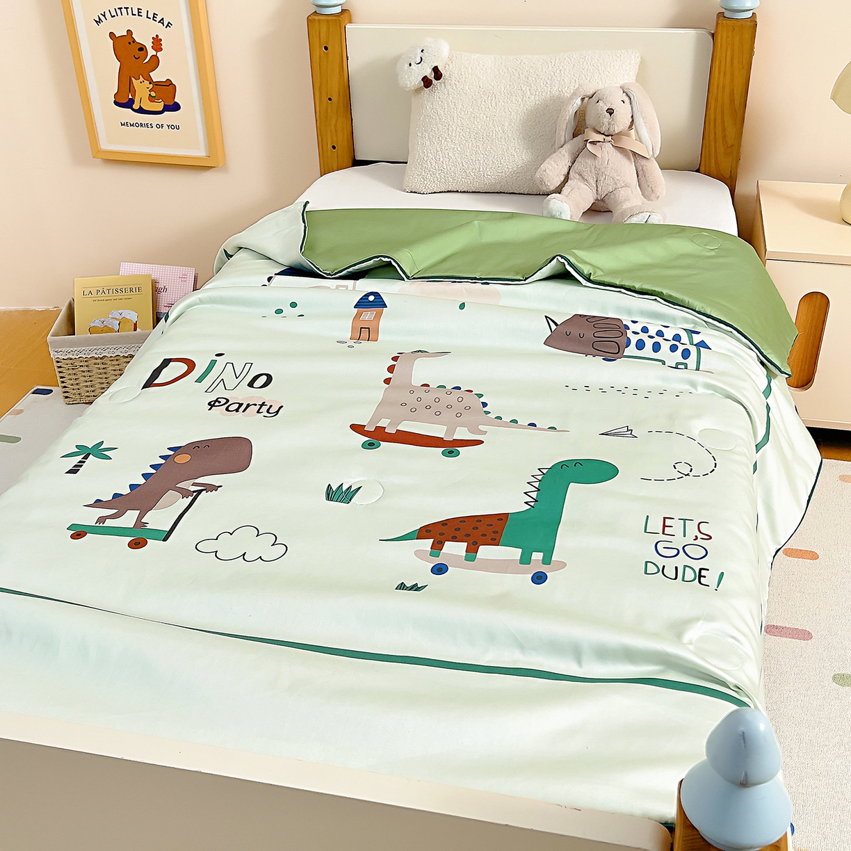 91家纺网 家纺一手货源 找家纺 御棉坊 2026新品A类长绒棉数码印花幼儿园蚕丝夏被儿童夏凉被空调被婴童薄被子 蚕丝-滑板派对