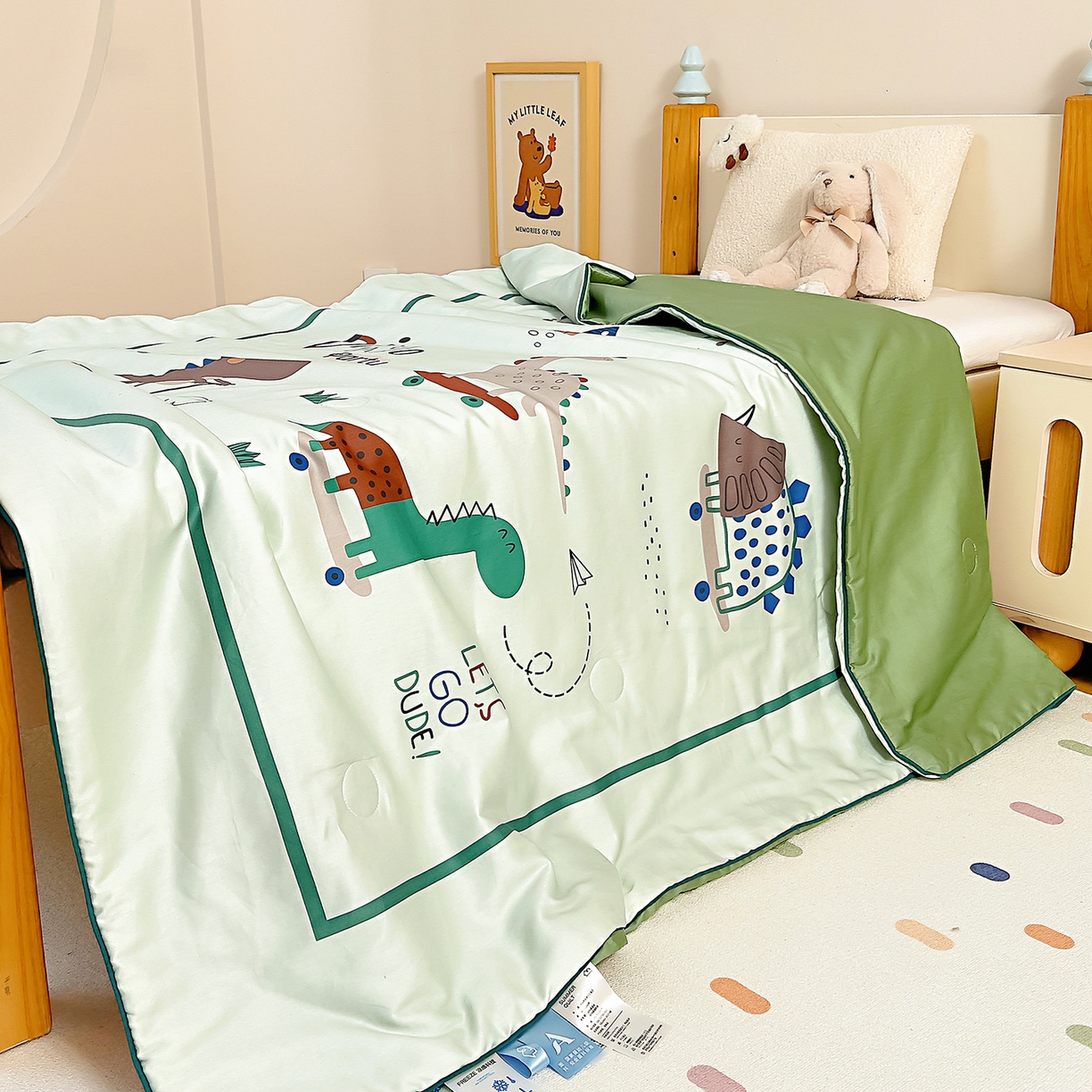 91家纺网 家纺一手货源 找家纺 御棉坊 2026新品A类长绒棉数码印花幼儿园蚕丝夏被儿童夏凉被空调被婴童薄被子 蚕丝-滑板派对