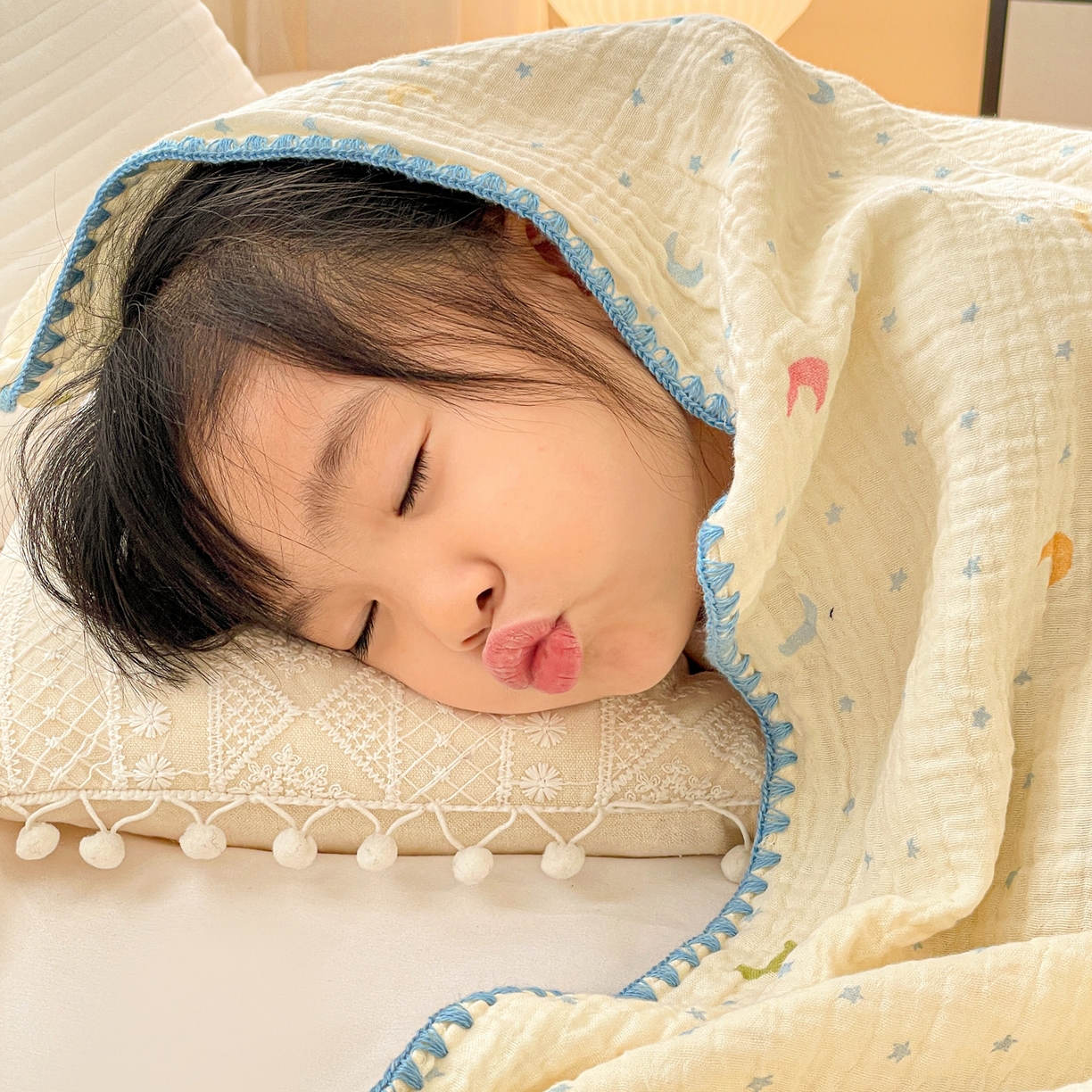 91家纺网 家纺一手货源 找家纺 优被业 2026新款A类全棉双层纱布毯夏被毯盖毯婴儿包被 半月湾