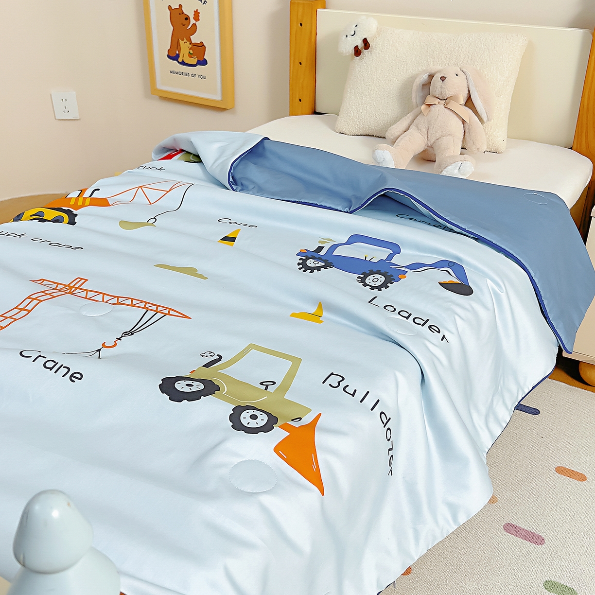 91家纺网 家纺一手货源 找家纺 御棉坊 2026新品A类长绒棉数码印花幼儿园蚕丝夏被儿童夏凉被空调被婴童薄被子 蚕丝-基建小队