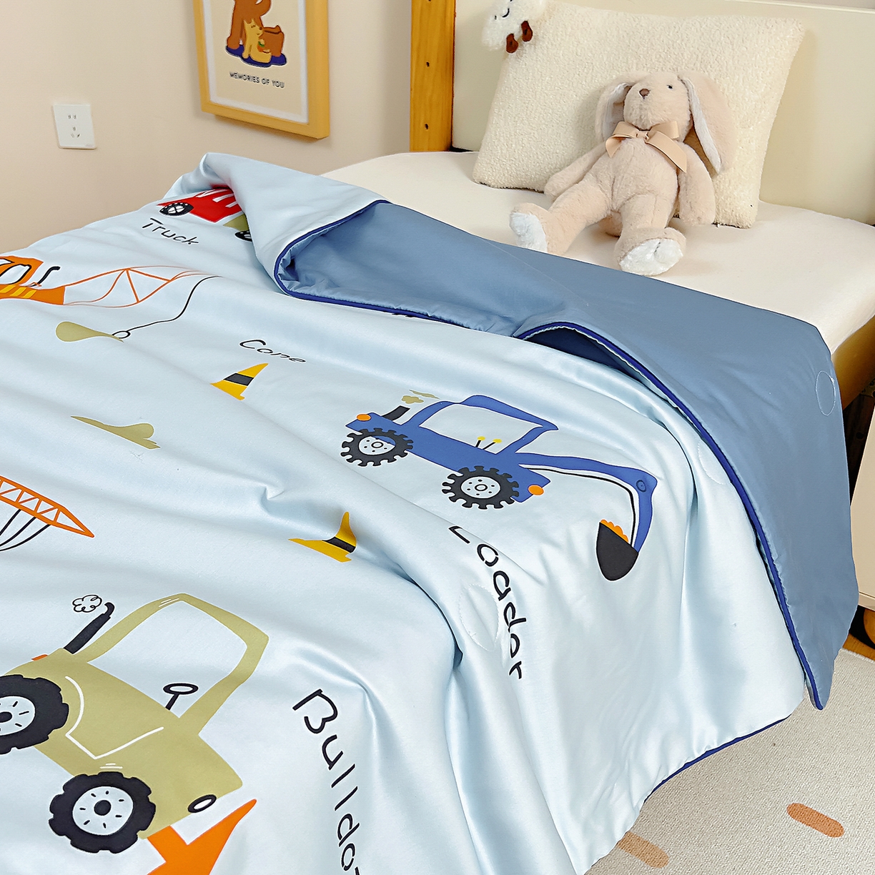 91家纺网 家纺一手货源 找家纺 御棉坊 2026新品A类长绒棉数码印花幼儿园蚕丝夏被儿童夏凉被空调被婴童薄被子 蚕丝-基建小队