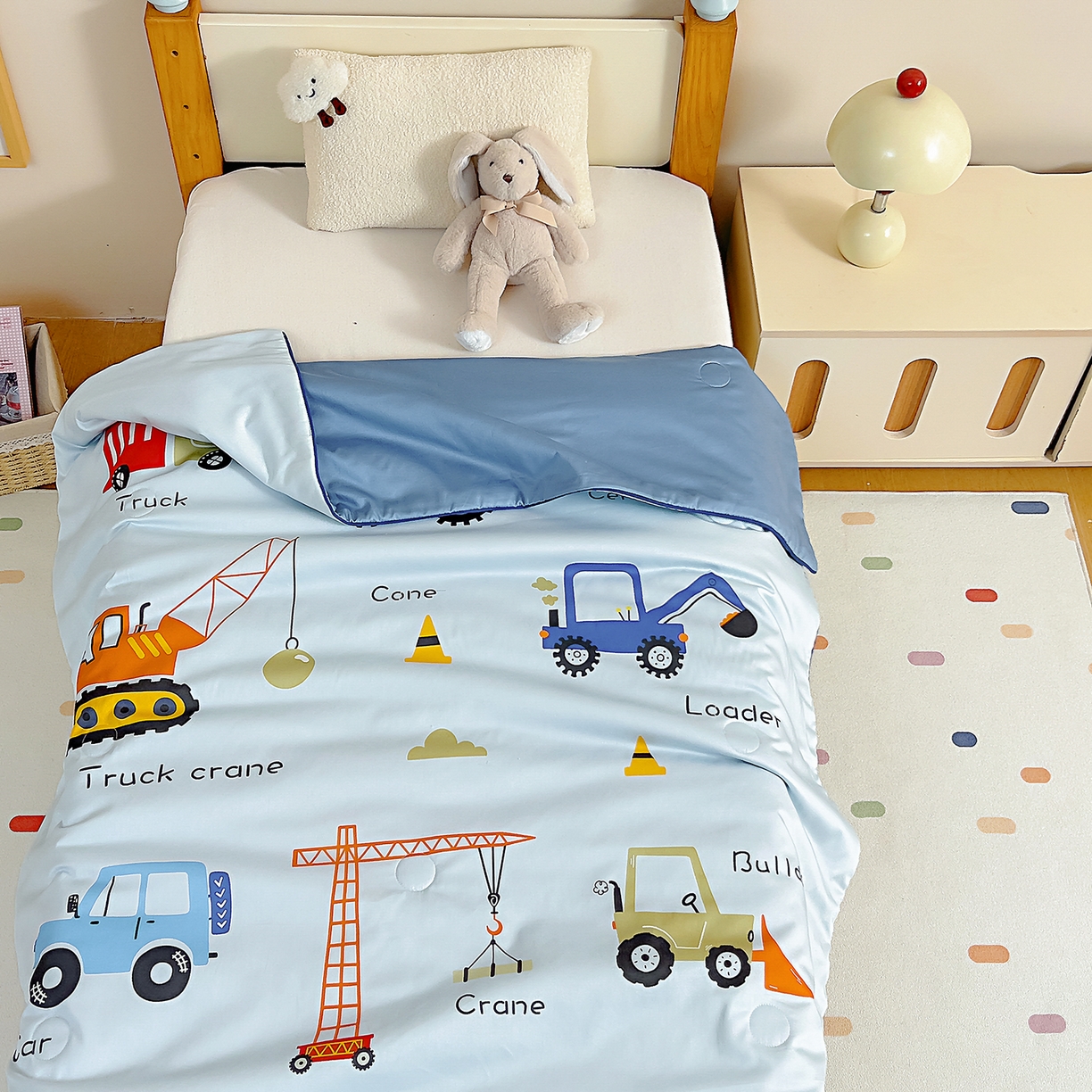 91家纺网 家纺一手货源 找家纺 御棉坊 2026新品A类长绒棉数码印花幼儿园蚕丝夏被儿童夏凉被空调被婴童薄被子 蚕丝-基建小队