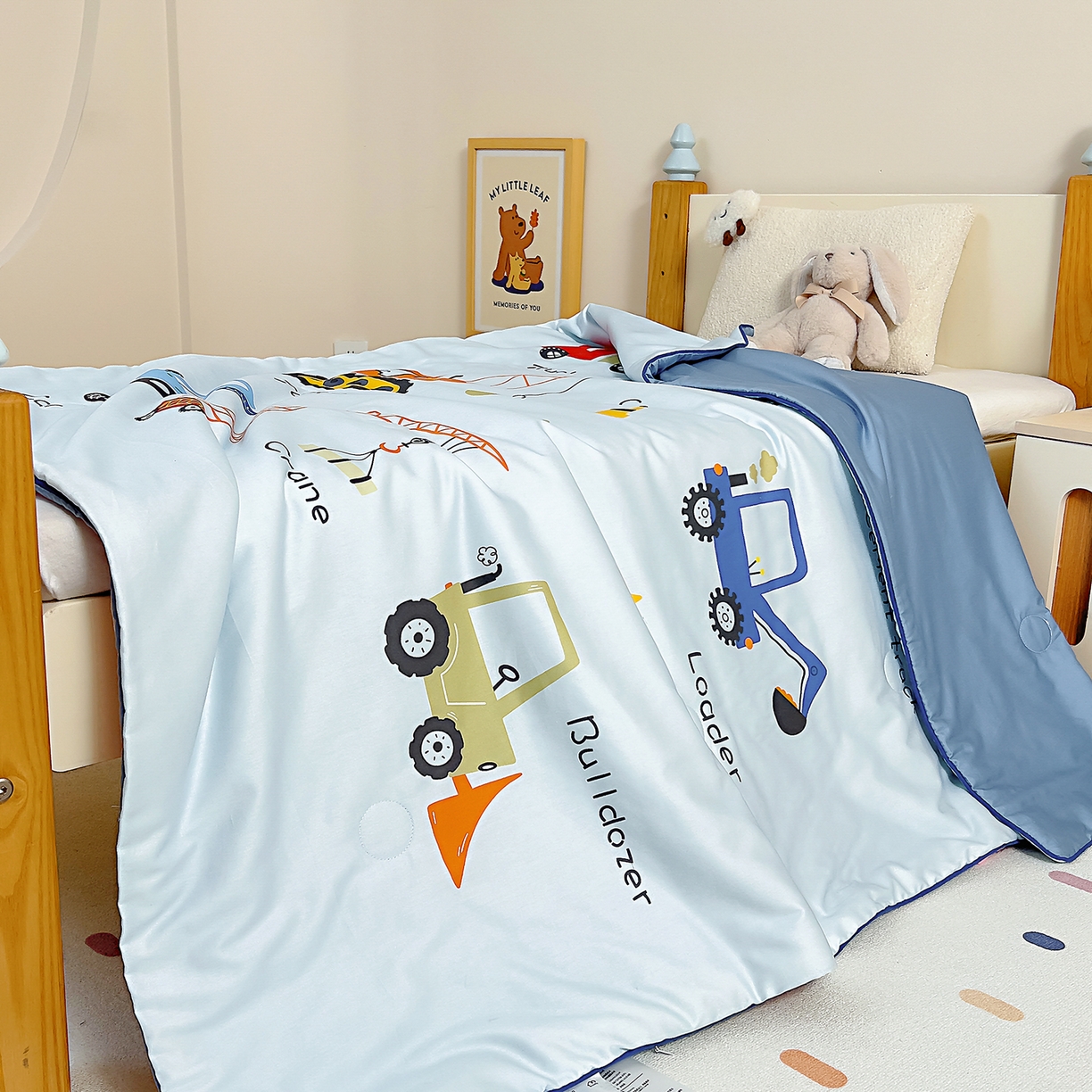 91家纺网 家纺一手货源 找家纺 御棉坊 2026新品A类长绒棉数码印花幼儿园蚕丝夏被儿童夏凉被空调被婴童薄被子 蚕丝-基建小队