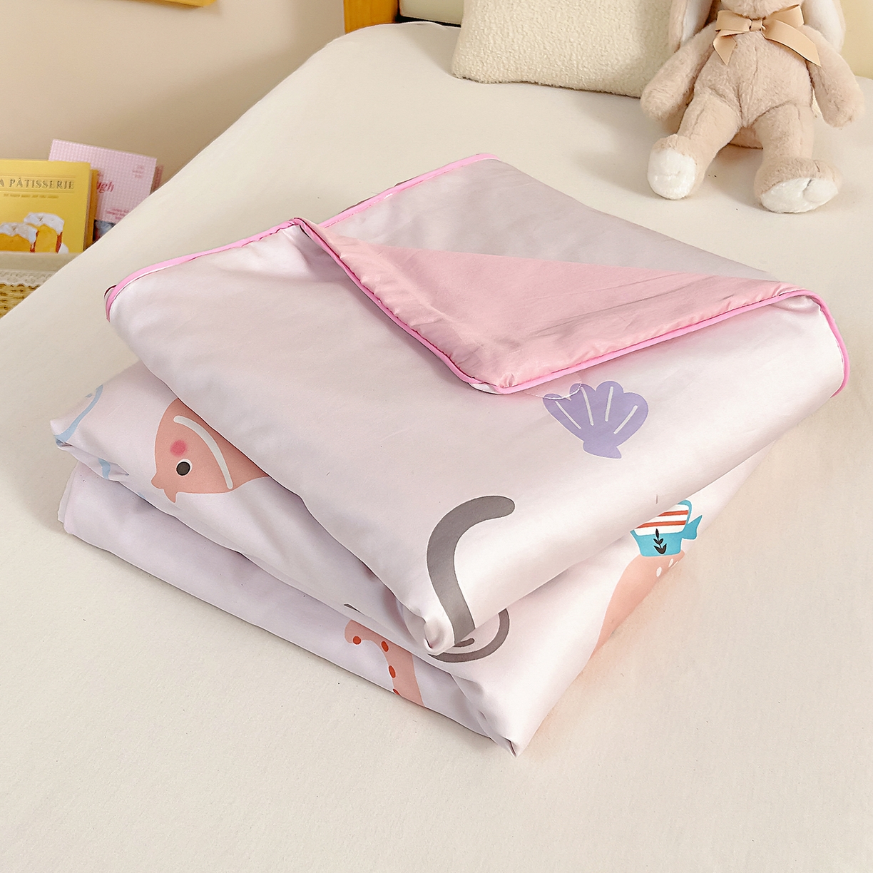 91家纺网 家纺一手货源 找家纺 御棉坊 2026新品A类长绒棉数码印花幼儿园蚕丝夏被儿童夏凉被空调被婴童薄被子 蚕丝-浪漫海洋