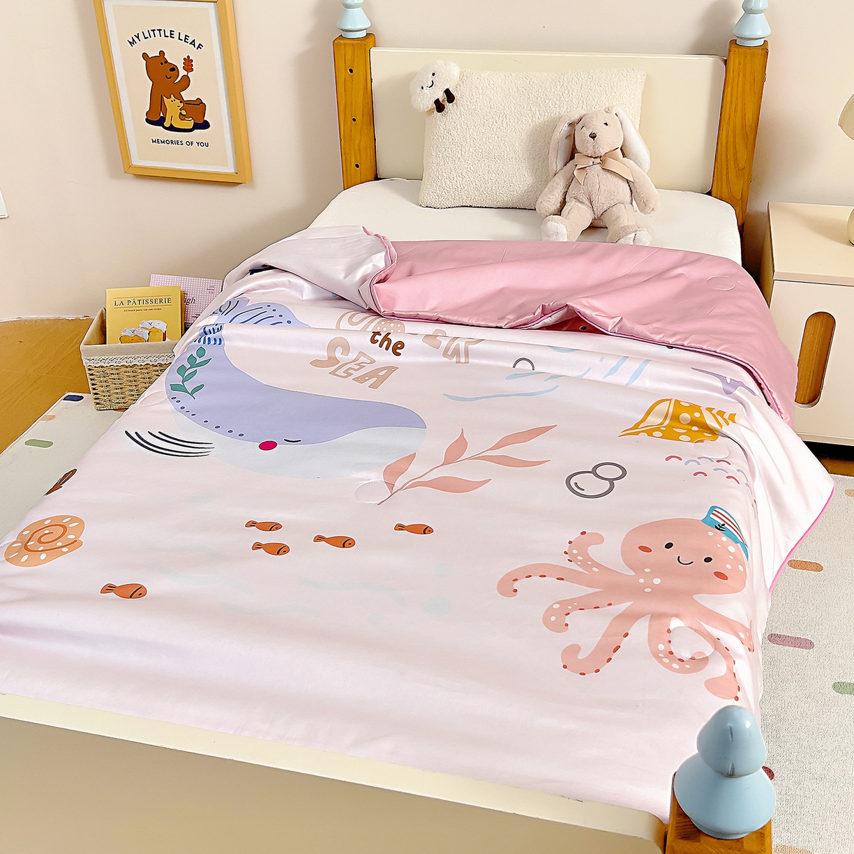 91家纺网 家纺一手货源 找家纺 御棉坊 2026新品A类长绒棉数码印花幼儿园蚕丝夏被儿童夏凉被空调被婴童薄被子 蚕丝-浪漫海洋