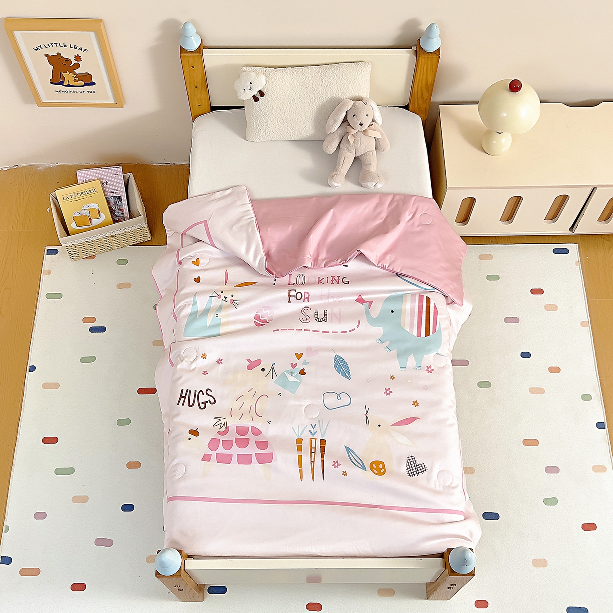 91家纺网 家纺一手货源 找家纺 御棉坊 2026新品A类长绒棉数码印花幼儿园蚕丝夏被儿童夏凉被空调被婴童薄被子 蚕丝-森林邮递员