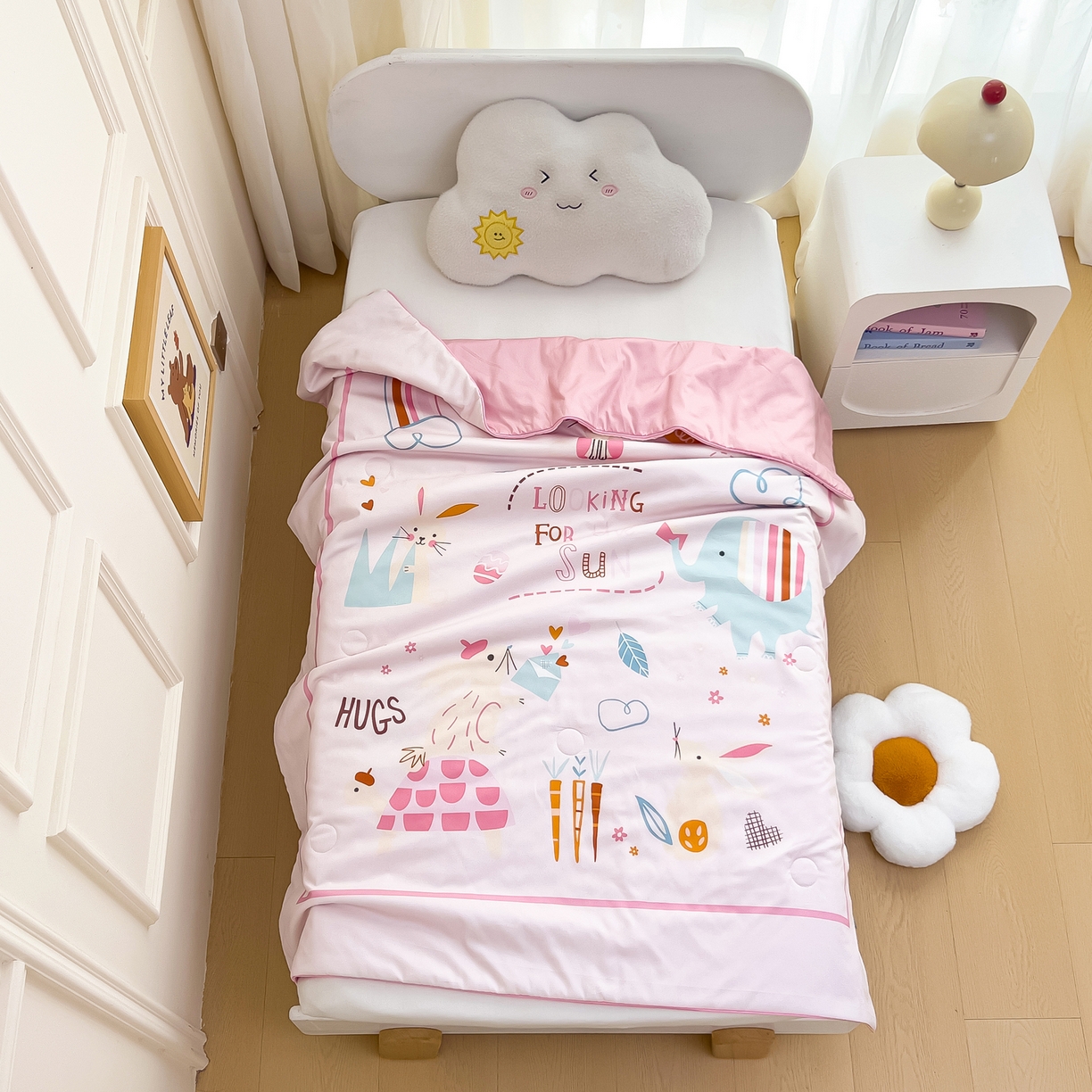 御棉坊 2026新品A类长绒棉数码印花幼儿园蚕丝夏被儿童夏凉被空调被婴童薄被子 蚕丝-森林邮递员