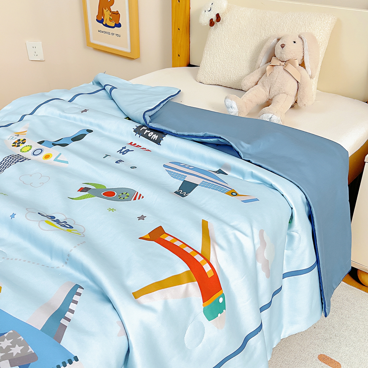 91家纺网 家纺一手货源 找家纺 御棉坊 2026新品A类长绒棉数码印花幼儿园蚕丝夏被儿童夏凉被空调被婴童薄被子 蚕丝-云霄集会