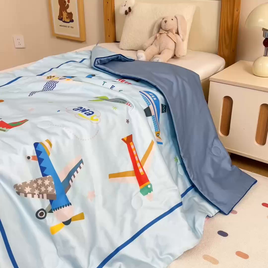 91家纺网 家纺一手货源 找家纺 御棉坊 2026新品A类长绒棉数码印花幼儿园蚕丝夏被儿童夏凉被空调被婴童薄被子 蚕丝-云霄集会