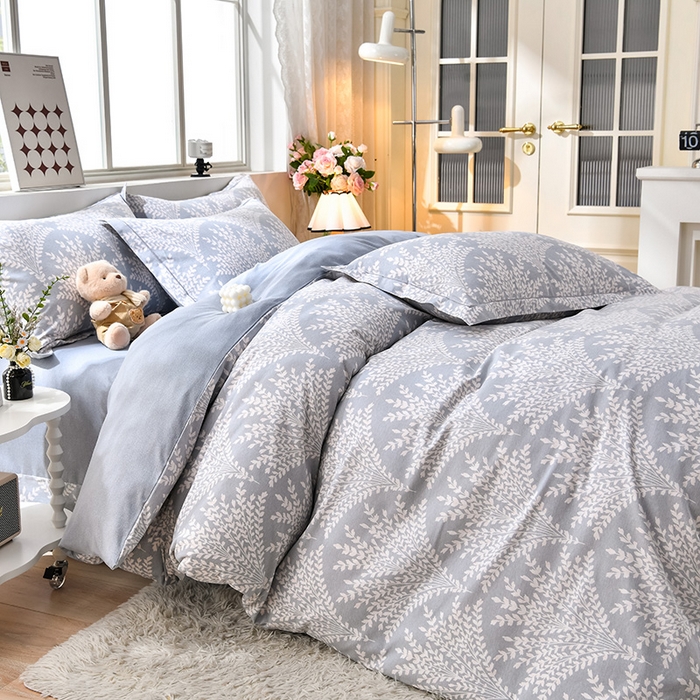 91家纺网 家纺一手货源 找家纺 董成龙 2026新款直播爆款加厚全棉活性磨毛四件套纯棉三件套 蓦然回首-灰