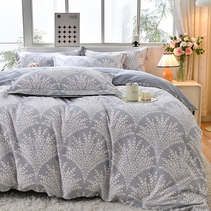 91家纺网 家纺一手货源 找家纺 董成龙 2026新款直播爆款加厚全棉活性磨毛四件套纯棉三件套 蓦然回首-灰