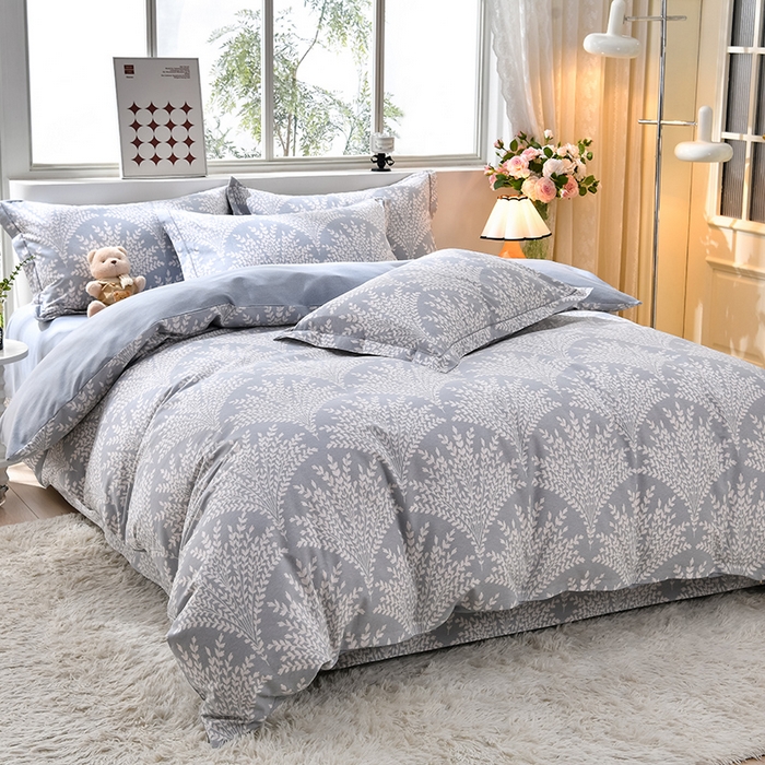 91家纺网 家纺一手货源 找家纺 董成龙 2026新款直播爆款加厚全棉活性磨毛四件套纯棉三件套 蓦然回首-灰