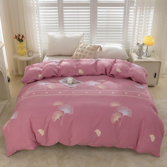 91家纺网 家纺一手货源 找家纺 董成龙 2026新款直播爆款加厚全棉活性磨毛四件套纯棉三件套 风中倩影-豆沙