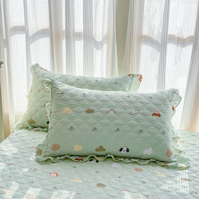 91家纺网 家纺一手货源 找家纺 （总）爱妮玖玖 2026新款全棉纯棉印花蕾丝小花边全套夹棉床裙床笠四件套