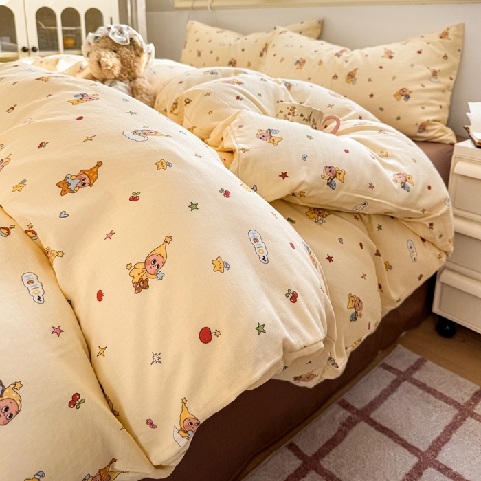 91家纺网 家纺一手货源 找家纺 （总）卓越家纺 2026新款全棉纯棉A类双层纱四件套