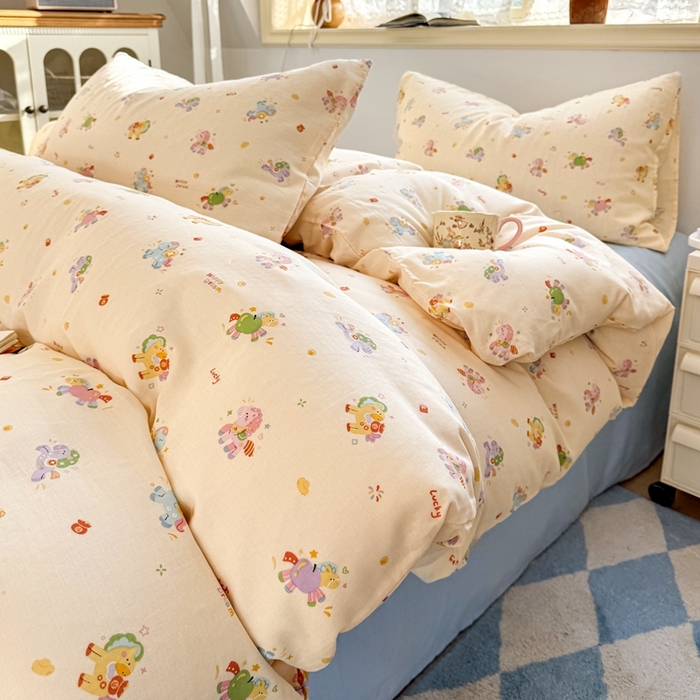 91家纺网 家纺一手货源 找家纺 （总）卓越家纺 2026新款全棉纯棉A类双层纱四件套