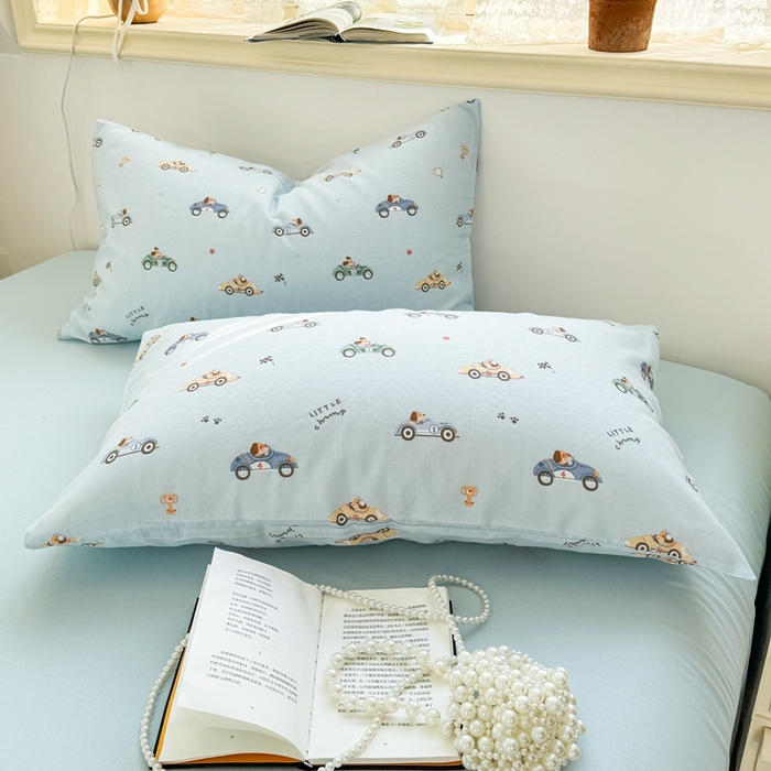 91家纺网 家纺一手货源 找家纺 卓越家纺 2026新款全棉纯棉A类双层纱四件套 汽车狗