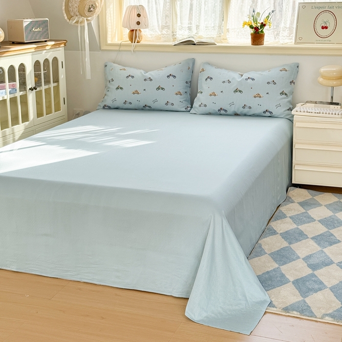 91家纺网 家纺一手货源 找家纺 卓越家纺 2026新款全棉纯棉A类双层纱四件套 汽车狗