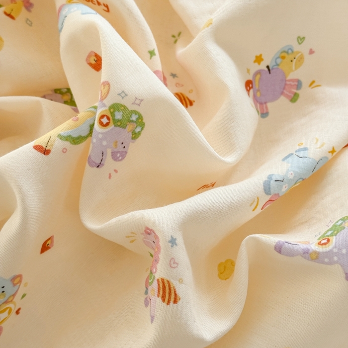 91家纺网 家纺一手货源 找家纺 卓越家纺 2026新款全棉纯棉A类双层纱四件套 星光小马