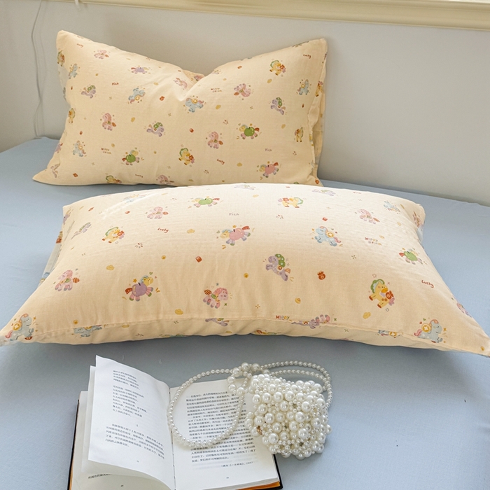 91家纺网 家纺一手货源 找家纺 卓越家纺 2026新款全棉纯棉A类双层纱四件套 星光小马