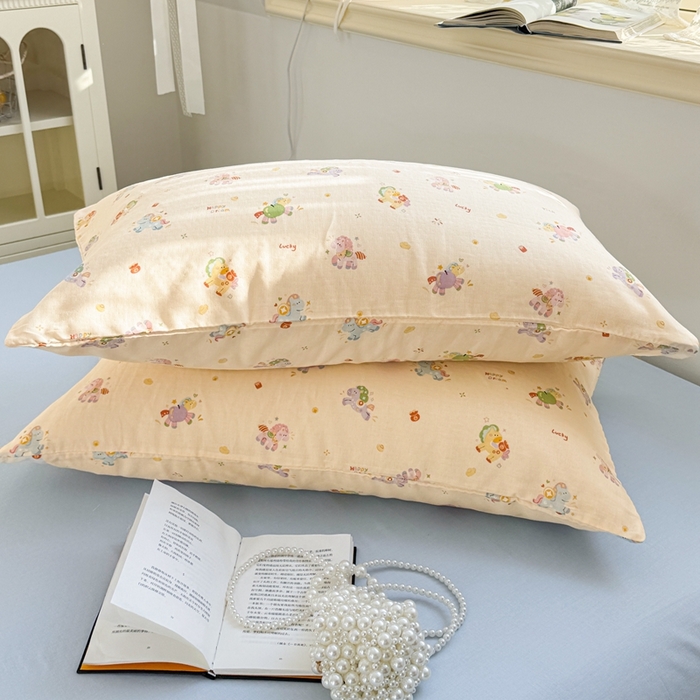 91家纺网 家纺一手货源 找家纺 卓越家纺 2026新款全棉纯棉A类双层纱四件套 星光小马