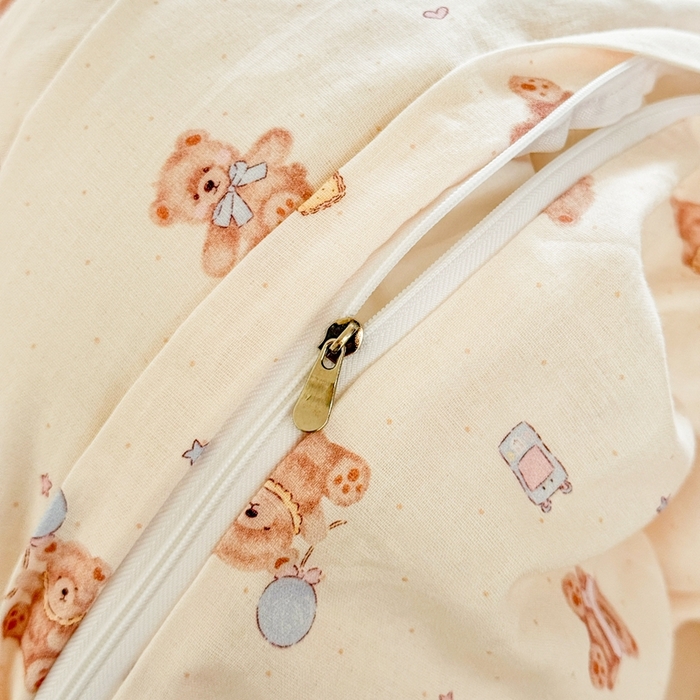 91家纺网 家纺一手货源 找家纺 卓越家纺 2026新款全棉纯棉A类双层纱四件套 乖乖熊