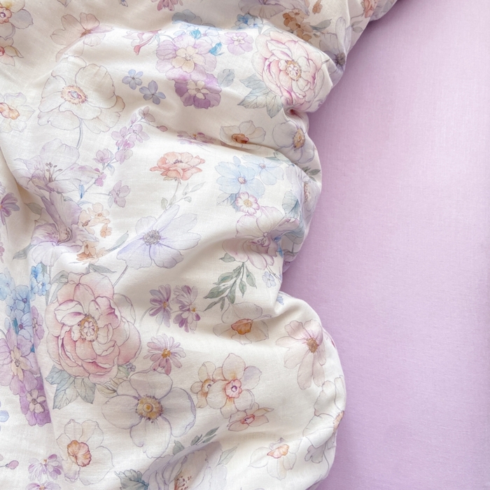 91家纺网 家纺一手货源 找家纺 卓越家纺 2026新款全棉纯棉A类双层纱四件套 花漾