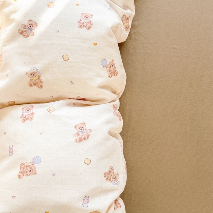 91家纺网 家纺一手货源 找家纺 卓越家纺 2026新款全棉纯棉A类双层纱四件套 乖乖熊