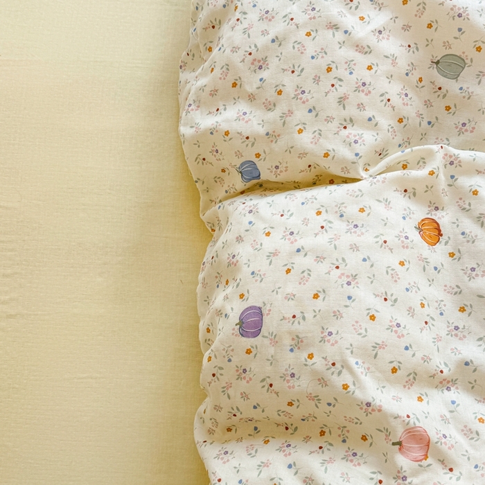 91家纺网 家纺一手货源 找家纺 卓越家纺 2026新款全棉纯棉A类双层纱四件套 旺旺南瓜