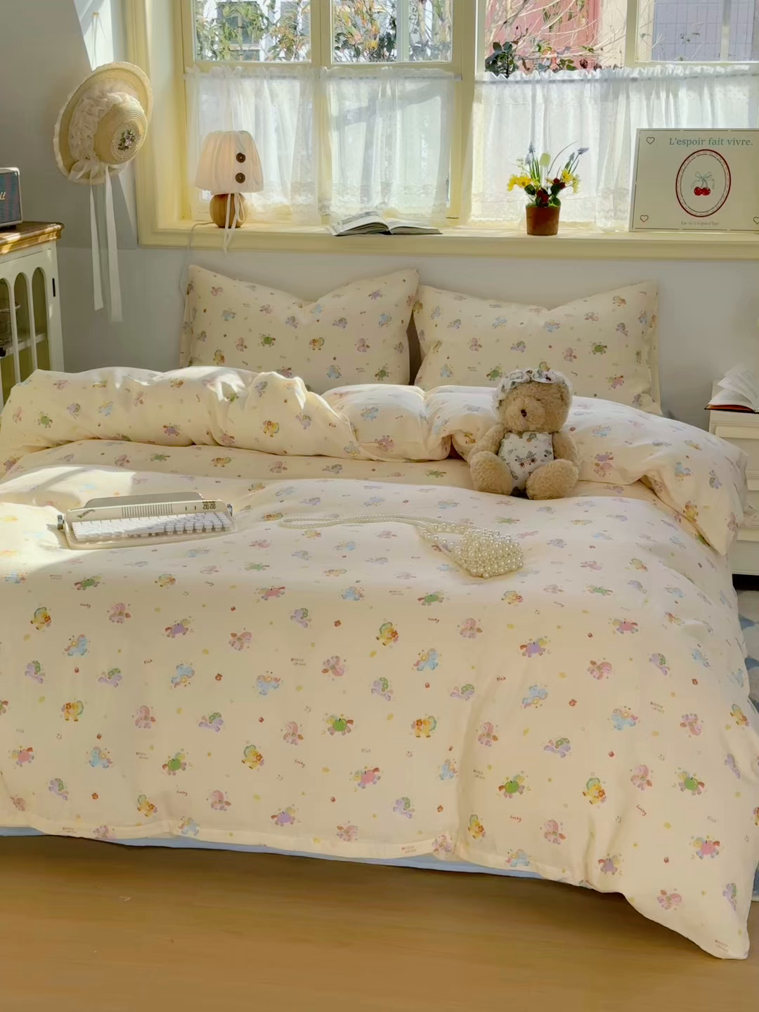 91家纺网 家纺一手货源 找家纺 卓越家纺 2026新款全棉纯棉A类双层纱四件套 星光小马