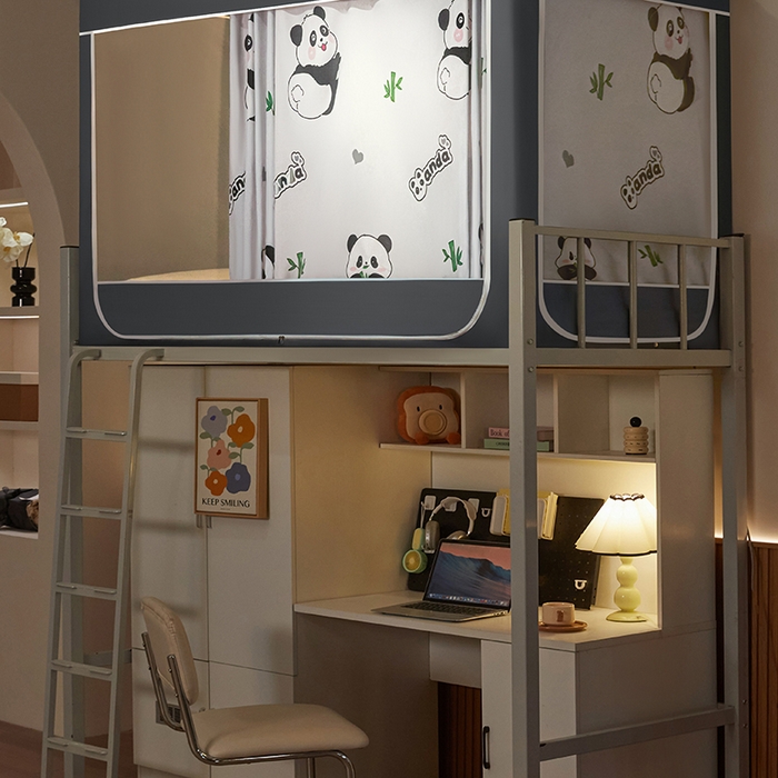 91家纺网 家纺一手货源 找家纺 初心家纺 2026新款学生床遮光蚊帐 花园熊猫