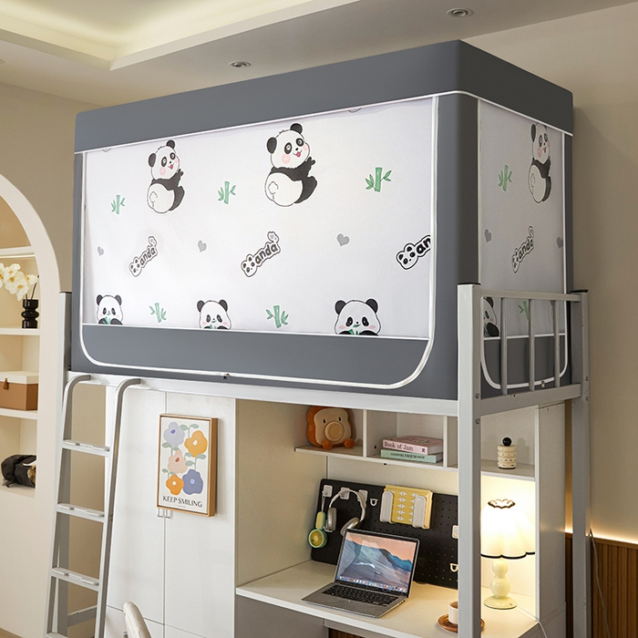 91家纺网 家纺一手货源 找家纺 初心家纺 2026新款学生床遮光蚊帐 花园熊猫