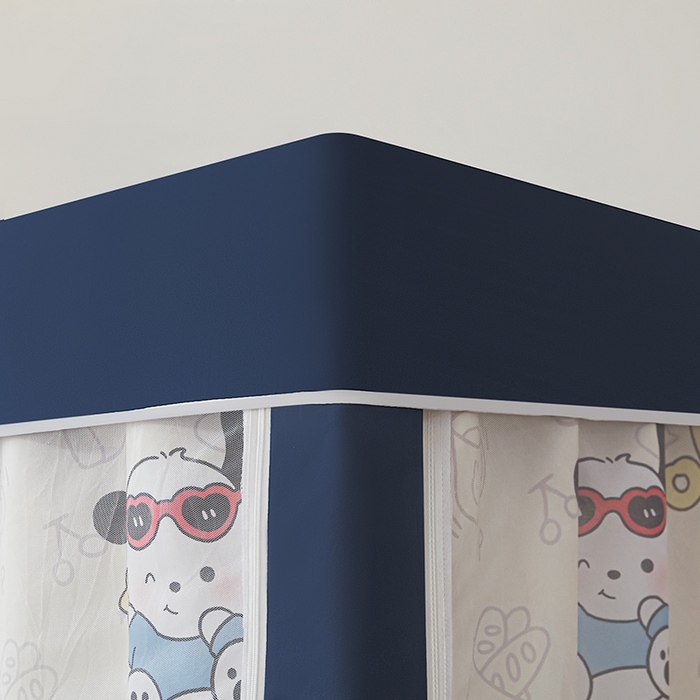 91家纺网 家纺一手货源 找家纺 初心家纺 2026新款学生床遮光蚊帐 帕恰狗-蓝