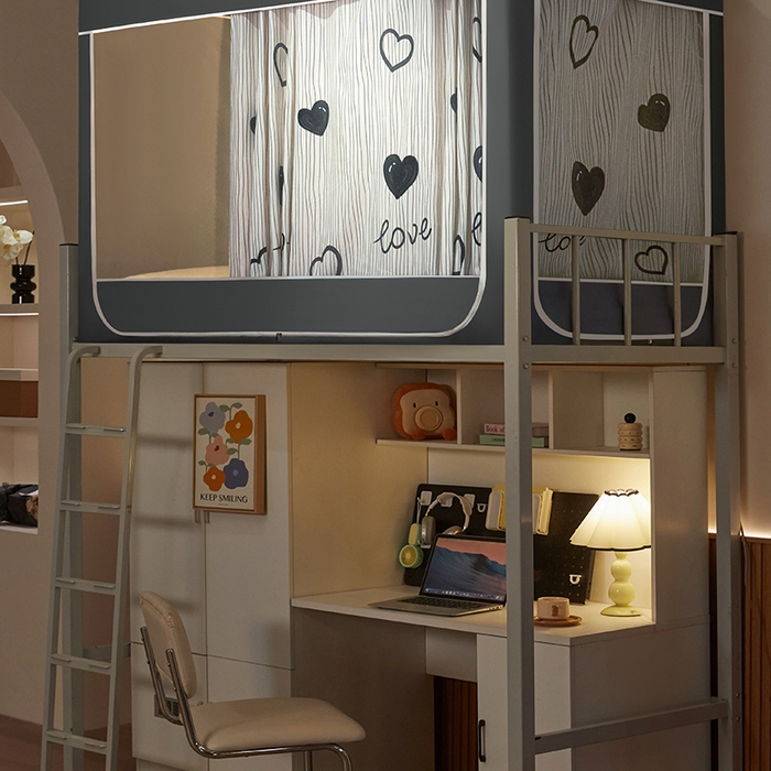 91家纺网 家纺一手货源 找家纺 初心家纺 2026新款学生床遮光蚊帐 甜心宝贝