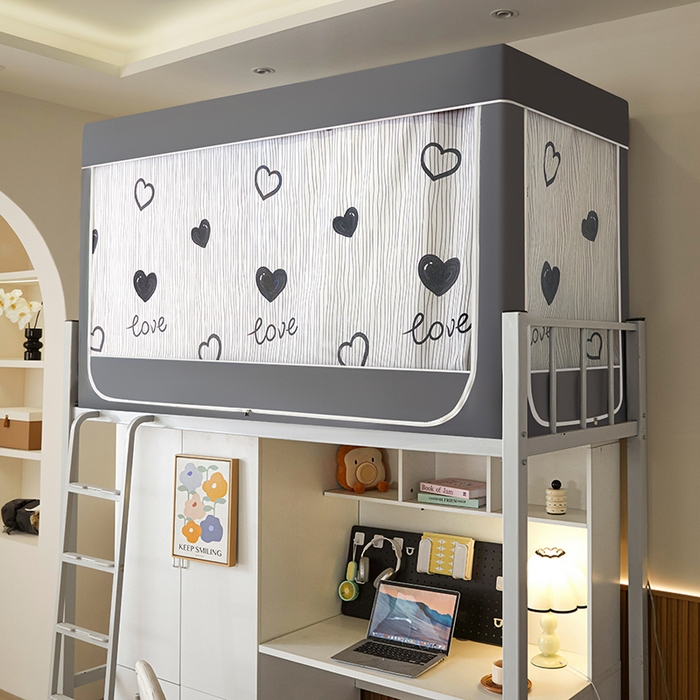 91家纺网 家纺一手货源 找家纺 初心家纺 2026新款学生床遮光蚊帐 甜心宝贝