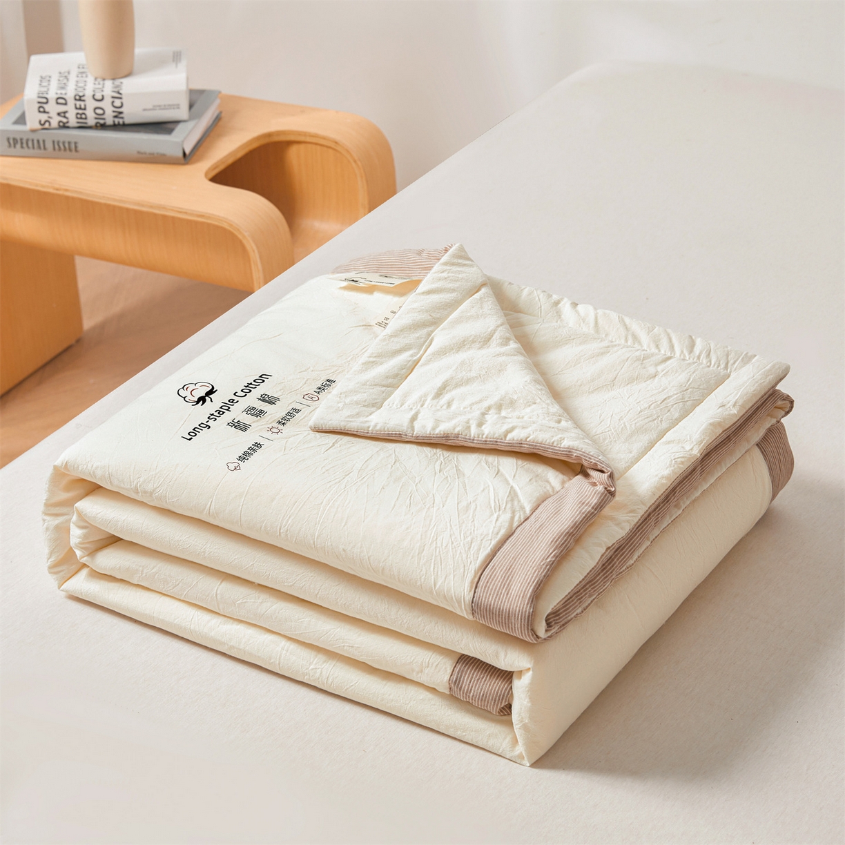 91家纺网 家纺一手货源 找家纺 （总）创优家纺 2026新款棉花夏被无印风纯色新疆棉夏凉被空调被棉花夏被棉花被子百分百新疆棉（专版烫画 盗版必究）