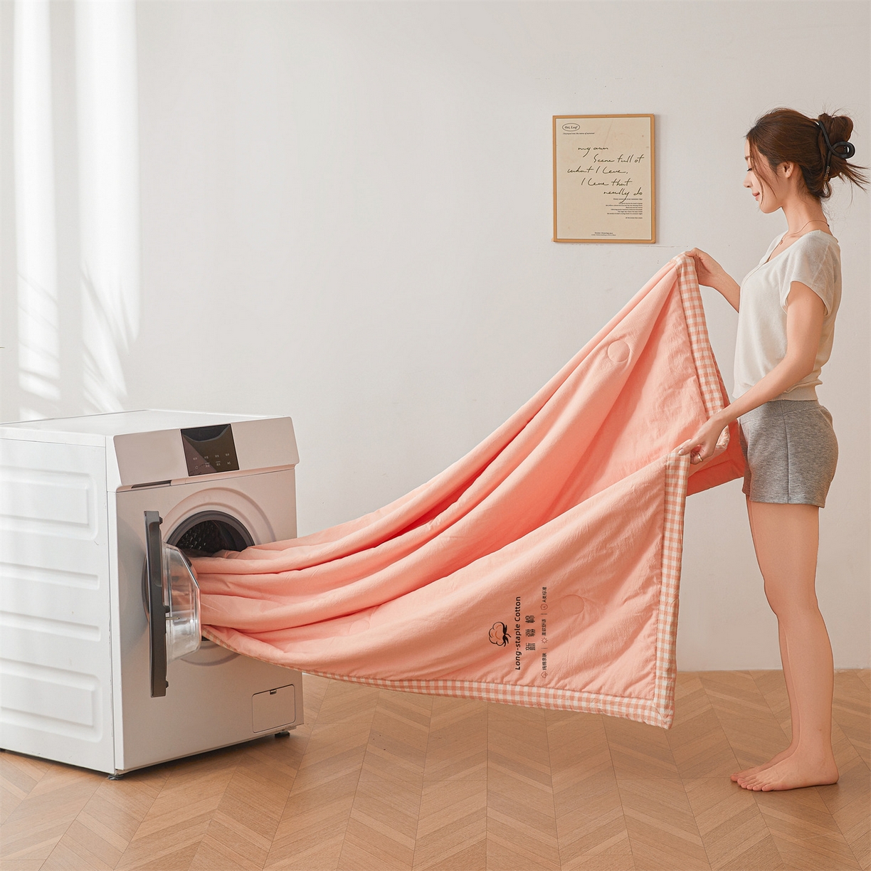 91家纺网 家纺一手货源 找家纺 创优家纺 2026新款棉花夏被无印风纯色新疆棉夏凉被空调被棉花夏被棉花被子百分百新疆棉（专版烫画 盗版必究） 新疆棉-粉色