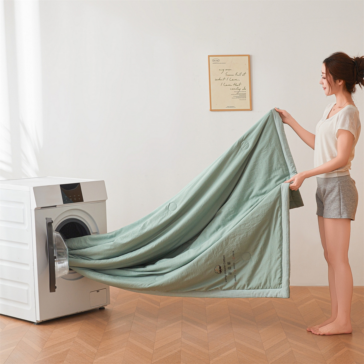 91家纺网 家纺一手货源 找家纺 创优家纺 2026新款棉花夏被无印风纯色新疆棉夏凉被空调被棉花夏被棉花被子百分百新疆棉（专版烫画 盗版必究） 新疆棉-松绿