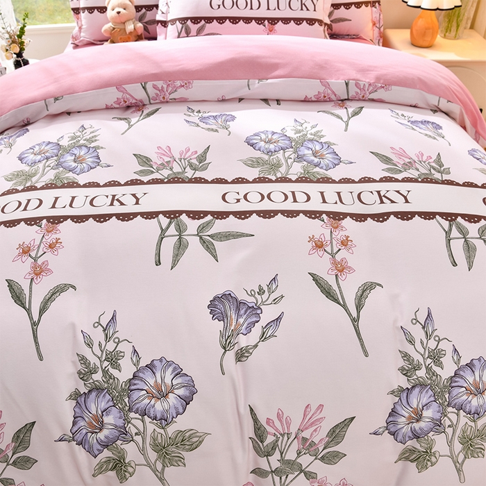 91家纺网 家纺一手货源 找家纺 董成龙 2026新款直播爆款加厚全棉活性磨毛四件套纯棉三件套 繁花-花玉露