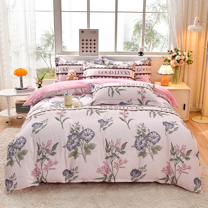 91家纺网 家纺一手货源 找家纺 董成龙 2026新款直播爆款加厚全棉活性磨毛四件套纯棉三件套 繁花-花玉露