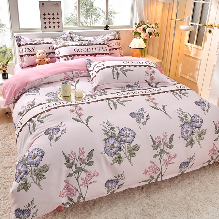 91家纺网 家纺一手货源 找家纺 董成龙 2026新款直播爆款加厚全棉活性磨毛四件套纯棉三件套 繁花-花玉露