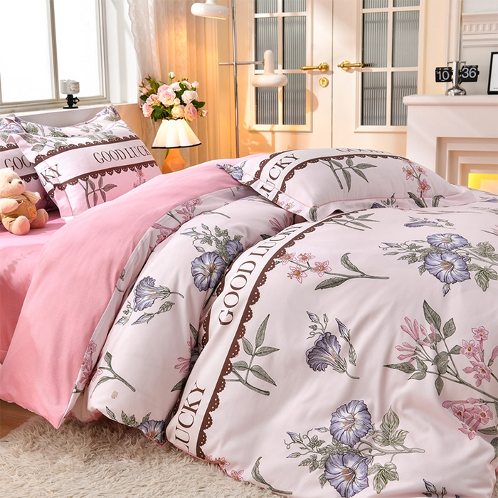 91家纺网 家纺一手货源 找家纺 董成龙 2026新款直播爆款加厚全棉活性磨毛四件套纯棉三件套 繁花-花玉露