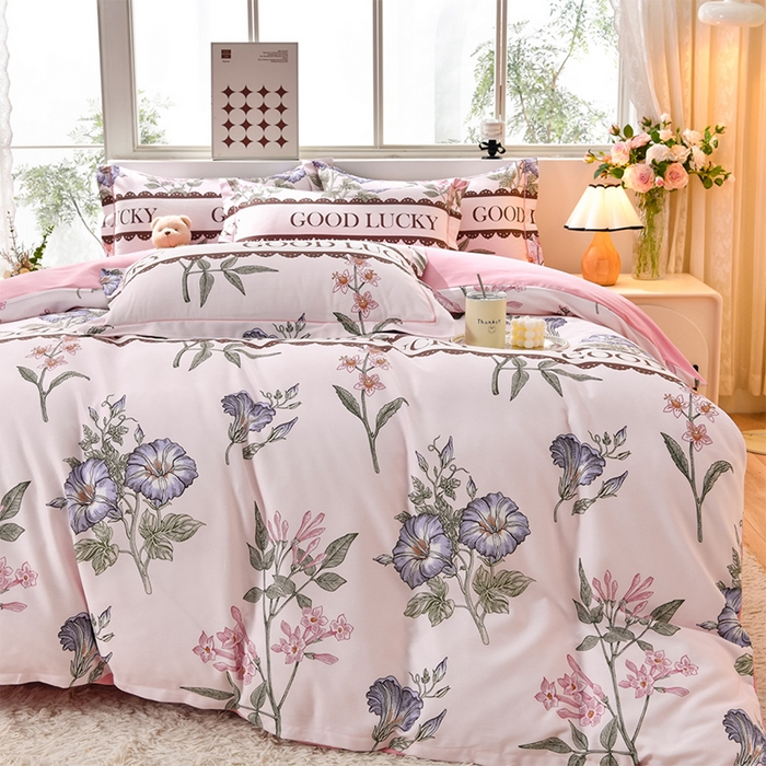 91家纺网 家纺一手货源 找家纺 董成龙 2026新款直播爆款加厚全棉活性磨毛四件套纯棉三件套 繁花-花玉露