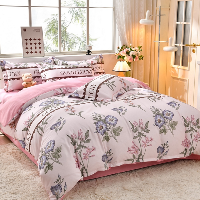 91家纺网 家纺一手货源 找家纺 董成龙 2026新款直播爆款加厚全棉活性磨毛四件套纯棉三件套 繁花-花玉露