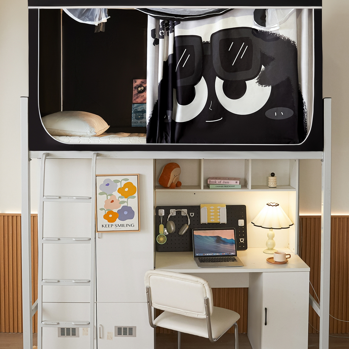 91家纺网 家纺一手货源 找家纺 （总）初心家纺 2026新款99%五面遮光加厚涂层遮光大版数码印花带靠墙帘卡通学生蚊帐