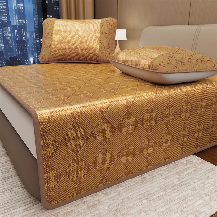 91家纺网 家纺一手货源 找家纺 （总）缦吉 2026新款小包边仿冰藤凉席席子（可供外贸跨境）