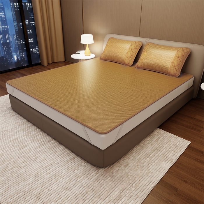 91家纺网 家纺一手货源 找家纺 缦吉 2026新款小包边仿冰藤凉席席子（可供外贸跨境） 饼干花